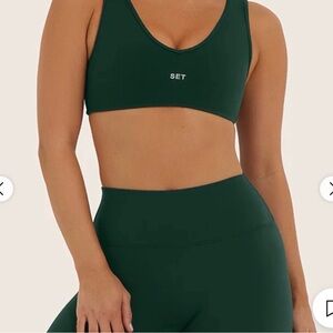 Set Active Sportbody Green V Neck Bra